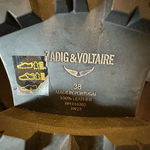 NIB Zadig & Voltaire Ride Semy Shiny Chelsea Platform Boots 38 Military Olive 7 - Picture 12 of 15